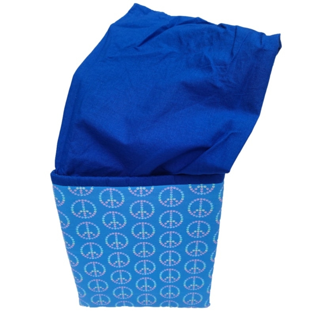 Peace & Love Paw Prints Handmade Book Sleeve Original Fabric Design Cushioned